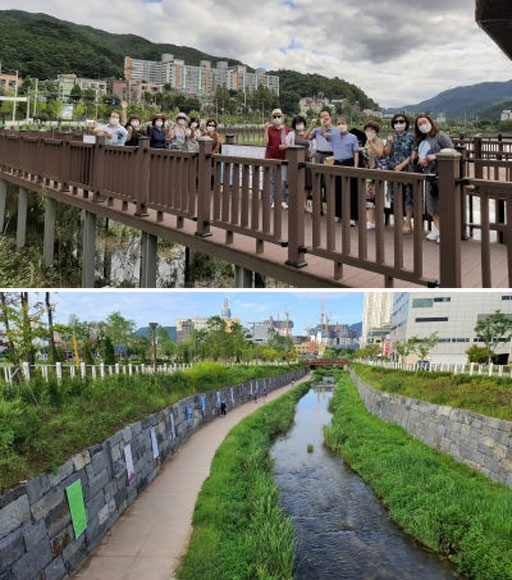 원주문인협회(회장:정광호) 시화전이 열리는 원주 호수둘레길(위쪽 사진), 춘천민예총 문학협회(회장:정클잎) 시화전이 열리는 춘천 약사천.