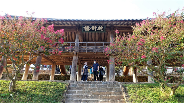 안동 병산서원 만대루를 받치는 기둥과 주춧돌을 바라보면 자연을 거스르지 않으려던 선현의 지혜가 도드라진다.