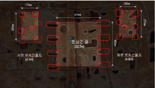 건물터1 : 역 품(品)자 형 건물터. 사진=문화재청 제공