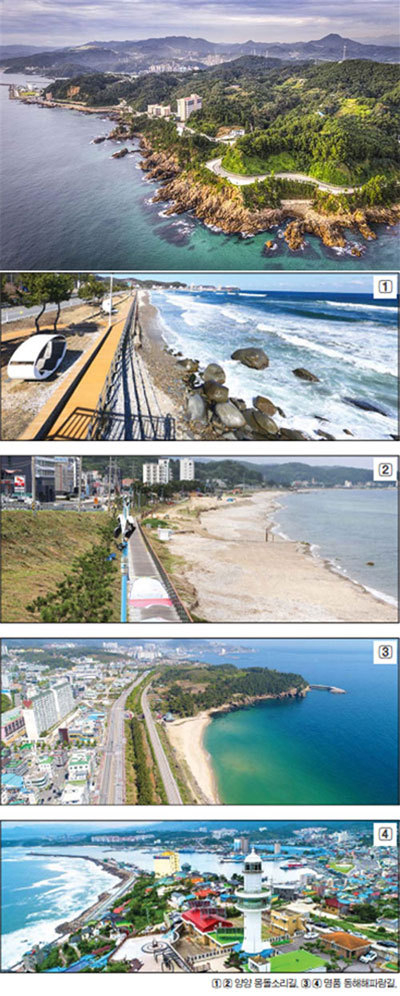 삼척 이사부길.(사진 위쪽)