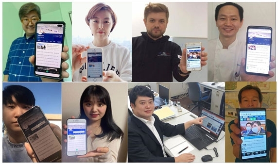 사진 위부터 시계 방향으로 홍알벗(미국 버지니아·언론인), 이윤주(인도네시아 자카르타 거주·주부), 바짐 아쿨렌코(러시아·대학 강사), 장용식(홍콩 침사추이 거주·셰프), 이웅재(아프리카 라이베리아·건설회사 임원), 우에타 마사아키(일본 돗토리현·공무원), 쿠도 유키노(일본 센다이·호텔리어), 황석찬(호주·대학원생)씨.