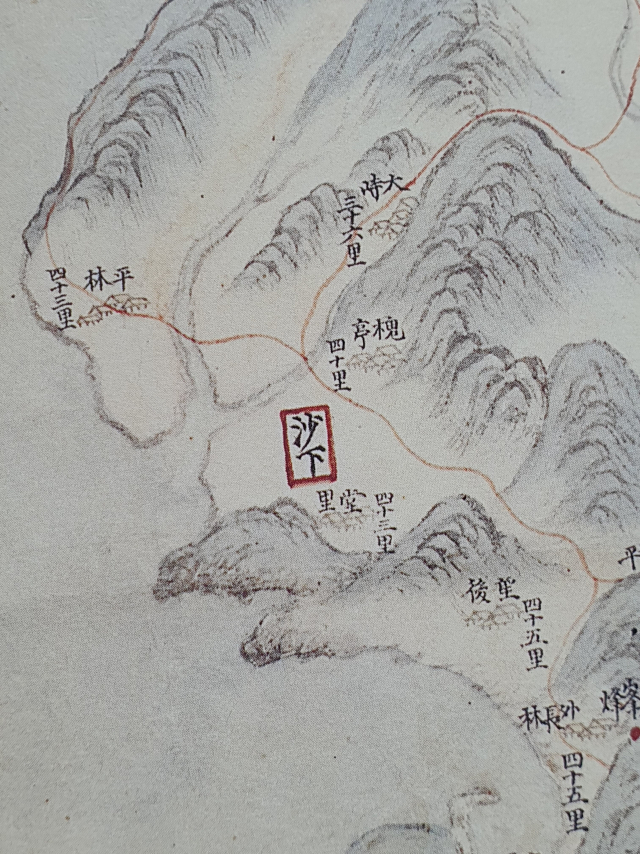 동래부산고지도. 맨 위에 보이는 대치가 대티고개다.