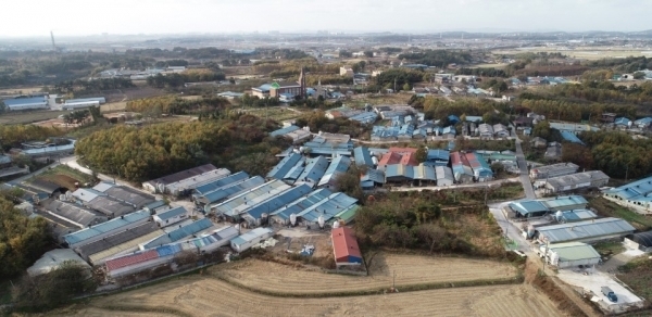 익산 왕궁 축사 전경.