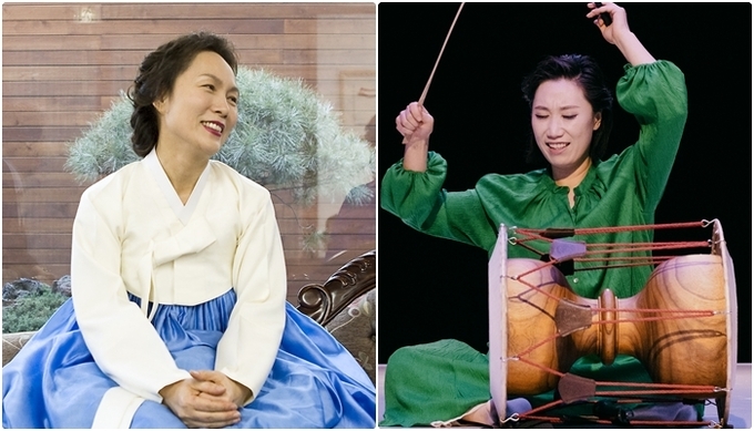 김혜순 한복 디자이너(왼쪽), 김소라 타악기 연주자.