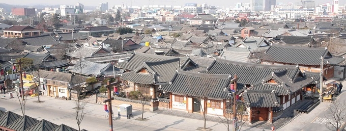 전주 한옥마을 전경.