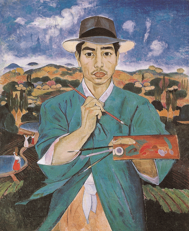 이쾌대 작 '푸른 두루마기를 입은 자화상' 1948-49, 72x60cm, 캔버스에 유채, 개인소장