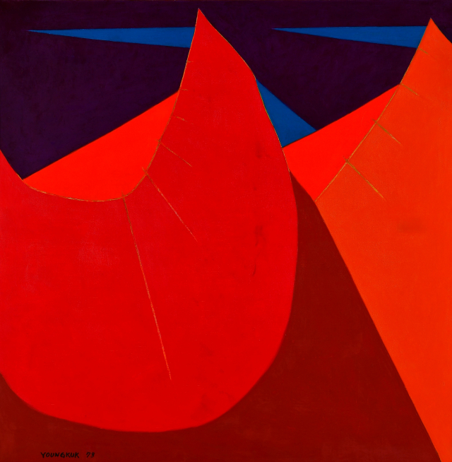 유영국 작 '1973, 133x133cm, 캔버스에 유채