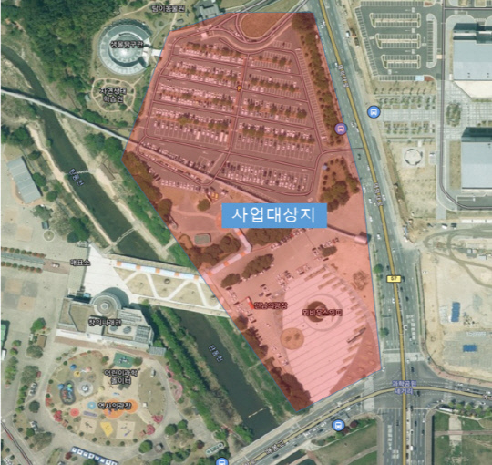 대전 유성구 구성동 국립중앙과학관 고객주차장 및 뫼비우스띠 광장 일원 복합과학체험랜드 사업 대상지. 사진=국립중앙과학관 제공