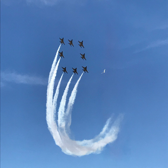 2019년 10월 개최된 일곱번째 세종축제에서 블랙이글스 에어쇼가 진행되고 있다. 사진=세종시 제공