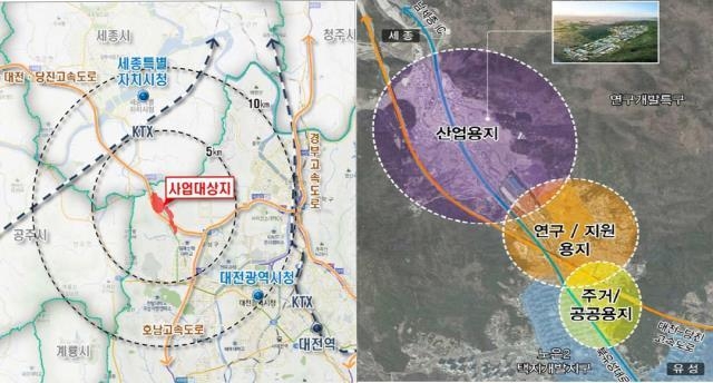 대전 안산 첨단국방융합클러스터 위치도. 사진=대전시 제공