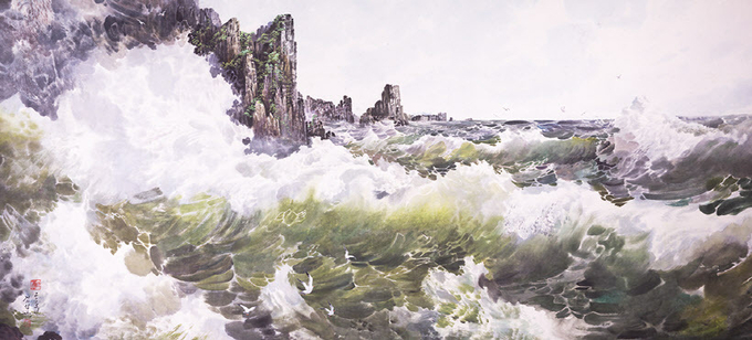 김성근 作 '총석정에서'.