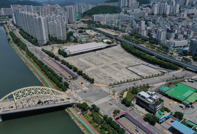 부산 해운대구 옛 한진CY 부지 전경. 부산일보DB