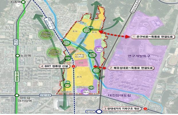 7000호 주택 공급 지구로 선정된 대전 죽동 2지구 위치도. 사진=대전시 제공