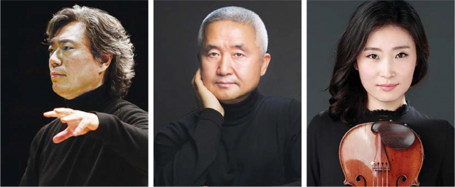왼쪽부터 오충근 부산심포니오케스트라(BSO) 예술감독, 최진석 철학자, 김주영 바이올리니스트. BSO 제공