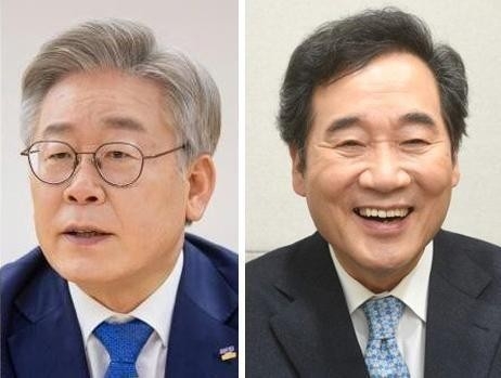 민주당 대선 경선 후보 이재명(왼쪽) 지사, 이낙연 전 대표.
