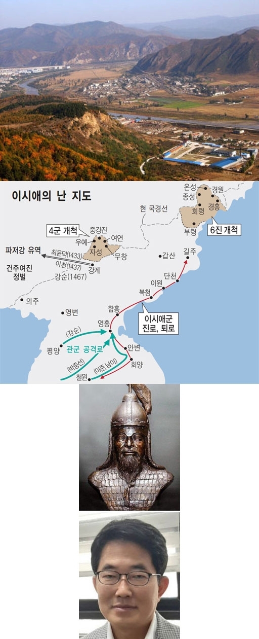 두만강 유역 북한 온성시 부근, 김종서 장군 흉상. 사진=백범흠 박사 촬영