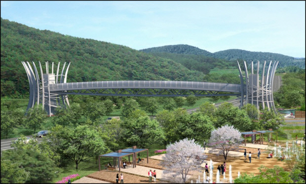 중외공원 보행육교 조감도.