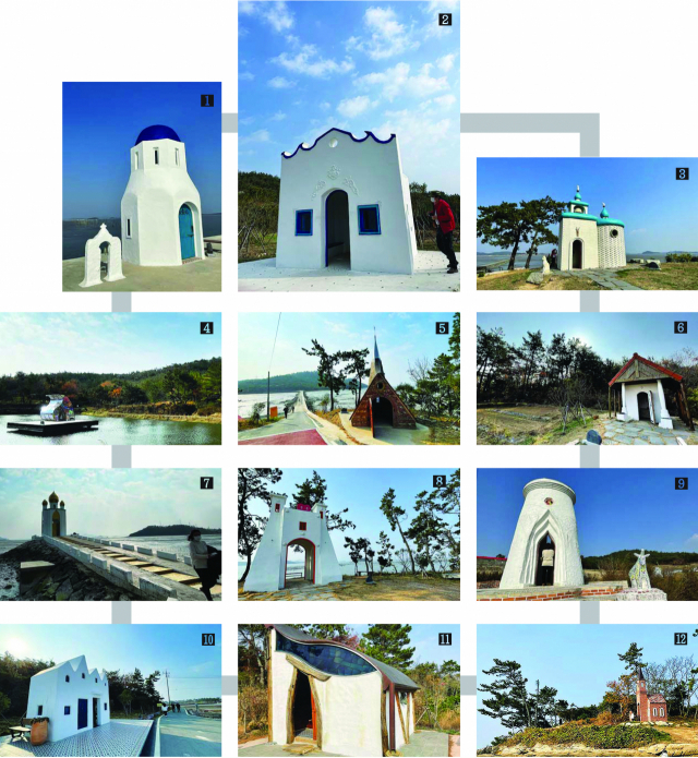 1. 건강의 집 (베드로) 2. 인연의 집 (토마스) 3. 생각하는 집 (안드레아) 4. 감사의 집 (바르톨로메오) 5. 행복의 집 (필립) 6. 그리움의 집 (야고보) 7. 기쁨의 집 (마태오) 8. 사랑의 집 (시몬) 9. 생명평화의 집 (요한) 10. 칭찬의 집 (유다) 11. 소원의 집 (작은 야고보) 12. 지혜의 집 (가롯 유다).