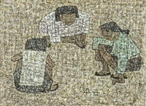 박수근 作 ‘공기놀이하는 아이들'