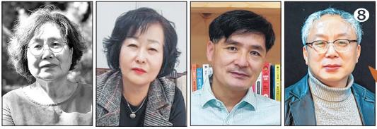 올해 문학·연극·무용분야 영광의 얼굴들. (왼쪽부터) 손영희·제민숙·임성구 시조시인, 박장렬 경남도립극단 예술감독.