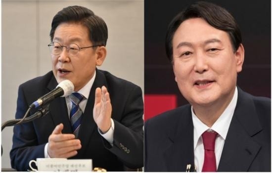 이재명 민주당 대선후보(왼쪽), 윤석열 국민의힘 후보.
