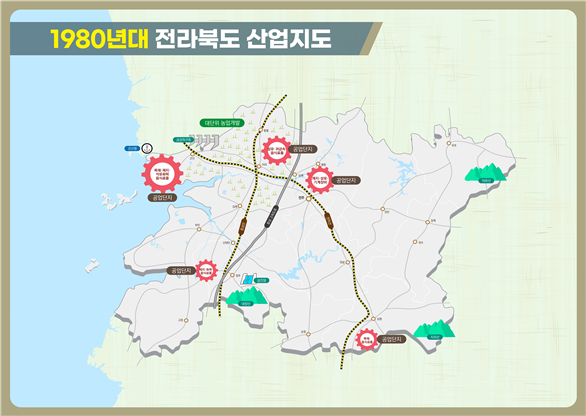 전라북도 1980년 산업지도./사진=전북도 제공