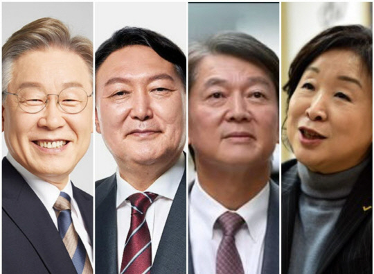 이재명-윤석열-안철수-심상정 대선 후보.(왼쪽부터)