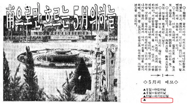 1981년 5월 ‘전대신문’은 5월 일정 한 줄을 빈칸으로 남겨<빨간선 안> 5월 18일을 연상시킬 수 있도록 공백을 활용했다.