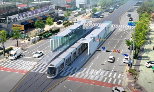 상대식 트램 정거장 예시. 사진=대전시 제공