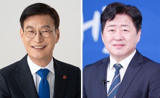 사진 왼쪽부터 문대림 예비후보, 오영훈 국회의원