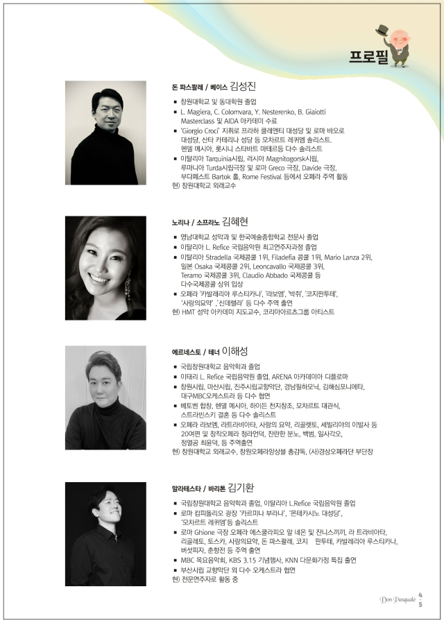 경남성악연구회 공연 ‘황혼이냐 신혼이냐? 결혼이 문제로다! 오페라갈라콘서트 돈 파스콸레(Don pasquale)’