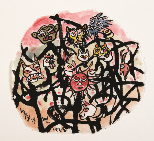 이응노(1978), 가면, 한지에 수묵담채. 사진=이응노미술관 제공