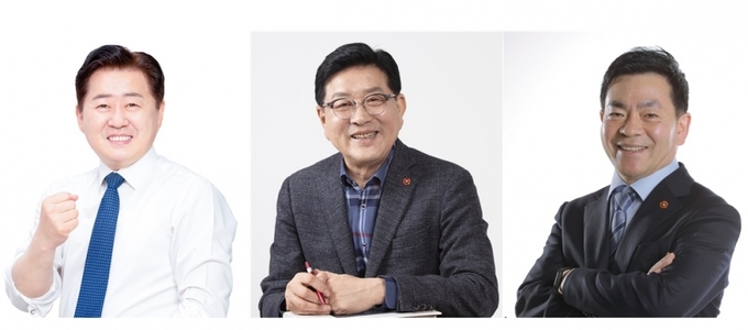 사진 왼쪽부터 더불어민주당 오영훈 후보, 국민의힘 허향진 후보, 무소속 박찬식 후보