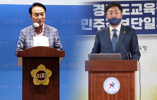 좌측부터 경기도교육감 임태희 후보와 성기선 후보.
