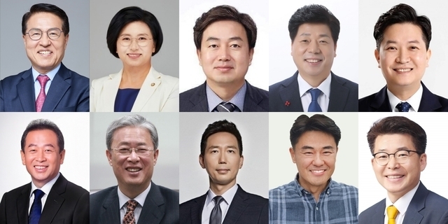 왼쪽부터 국민의힘 정운천, 민주당 양경숙, 이덕춘, 최형재, 고종윤, 임정엽, 유성엽, 이정헌, 성치두, 정의당 오형수 (사진 무순)