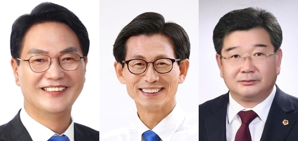 왼쪽부터 심덕섭, 유기상, 이호근 후보(사진 기호 순)