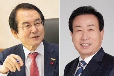 김종식 후보(왼쪽)와 박홍률 후보.