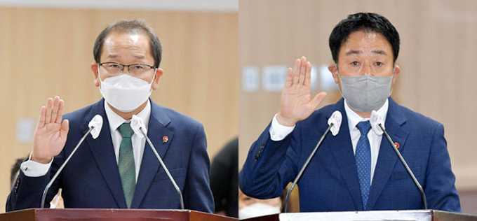 (좌)강병삼 제주시장 후보자, 이종우 서귀포시장 후보자