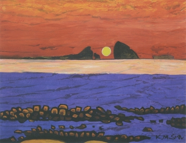 강명순 작 '형제섬의 일출'.