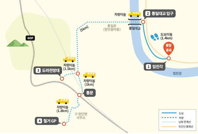 파주시가 임진각∼율곡 습지 9.1㎞ 코스의 '임진강변 생태 탐방로' 운영을 재개했다. /파주시 제공