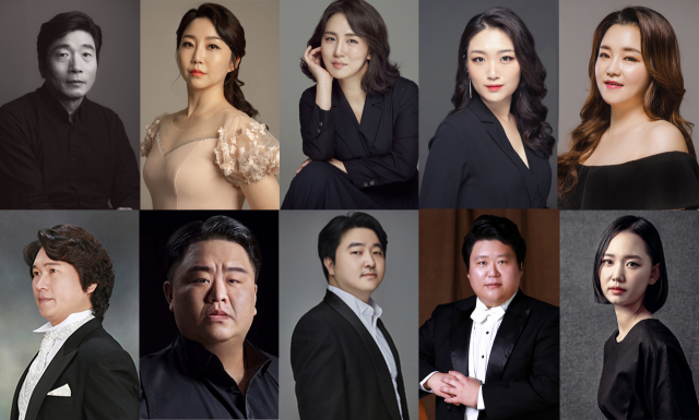 김해성악가협회가 오는 4일 오후 5시 김해서부문화센터 하늬홀에서 수로왕과 허황후를 주제로 한 '이탈리아 음악여행' 공연을 연다. 출연진은 (위에서 순차적으로) 영화배우 박원상, 소프라노 김민경, 소프라노 김시윤, 소프라노 박나래, 소프라노 정혜원, 베이스 장재석, 베이스바라톤 황동남, 테너 김준태, 테너 이희돈, 피아노 신세라.