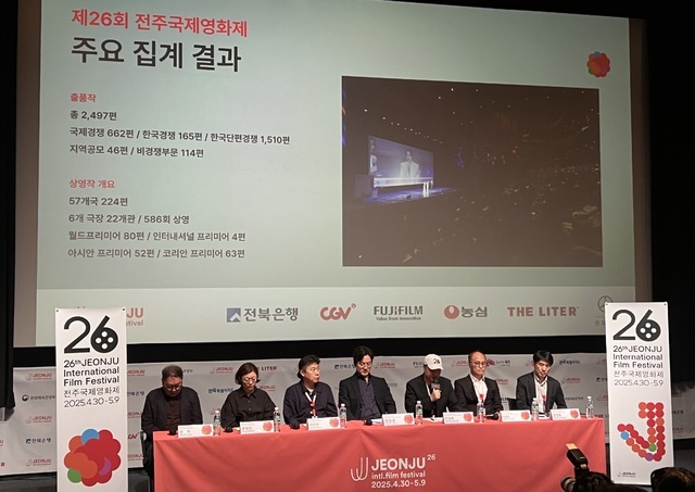 제26회 전주국제영화제 결산 기자회견 모습. 사진=박은 기자