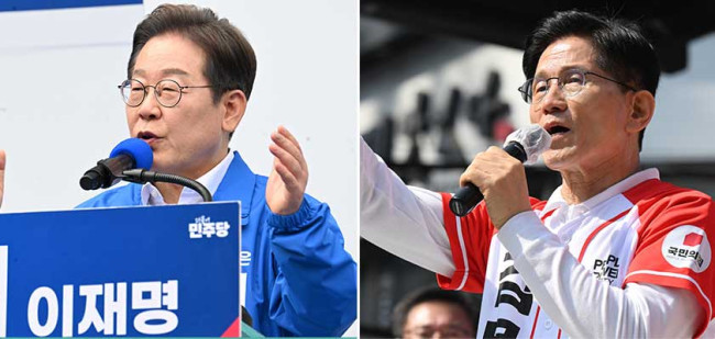 왼쪽부터 이재명 후보, 김문수 후보
