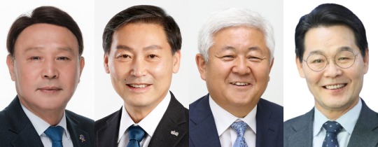 왼쪽부터 강임준 군산시장, 전춘성 진안군수, 황인홍 무주군수, 권익현 부안군수.