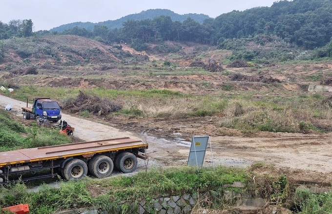 대통령 세종집무실 예정 부지에서 토지 조성 사전 준비 공사가 진행되고 있다. 곽우석 기자
